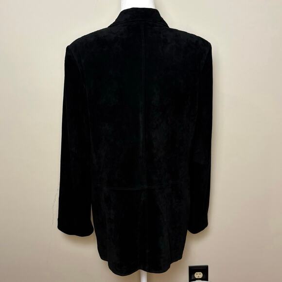 Lord & Taylor Vintage Black Suede Jacket Blazer - Picture 4 of 13
